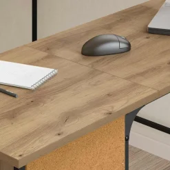 vidaXL Bureau Artisan Eiken Bewerkt hout 141 x 141 x 75 cm