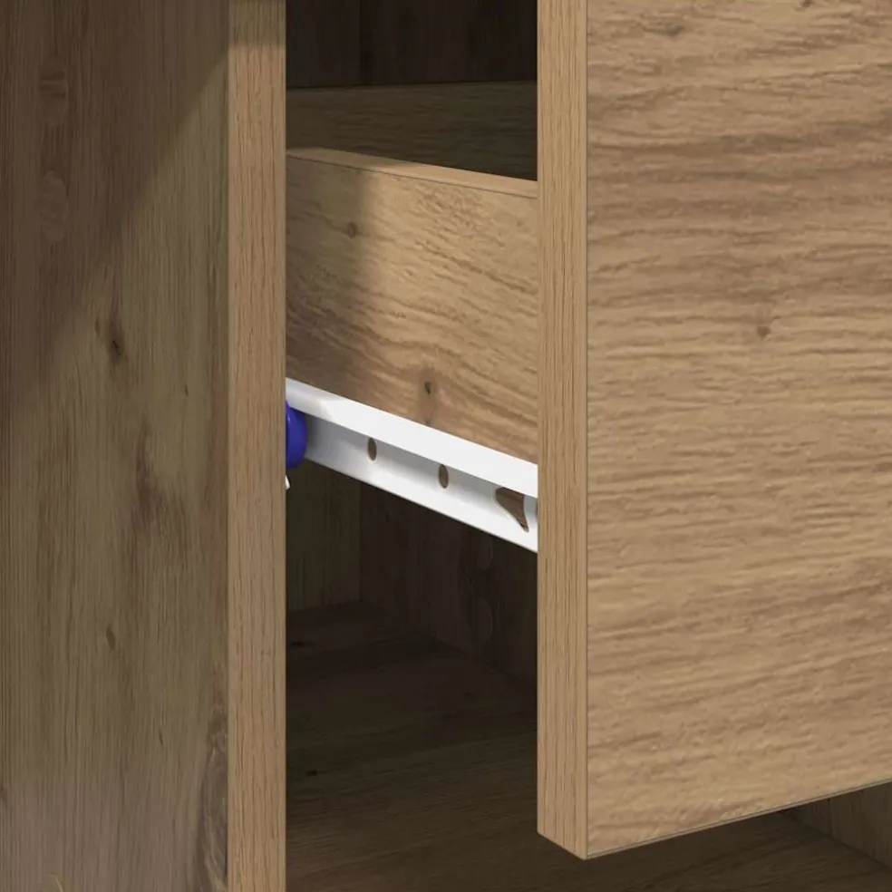 vidaXL Bureau Artisan Eiken 90 x 49 x 75 cm Bewerkt hout