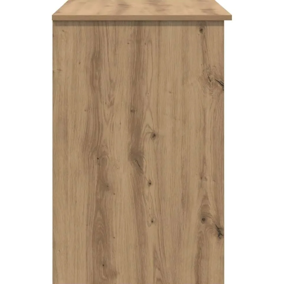 vidaXL Bureau Artisan Eiken 90 x 49 x 75 cm Bewerkt hout