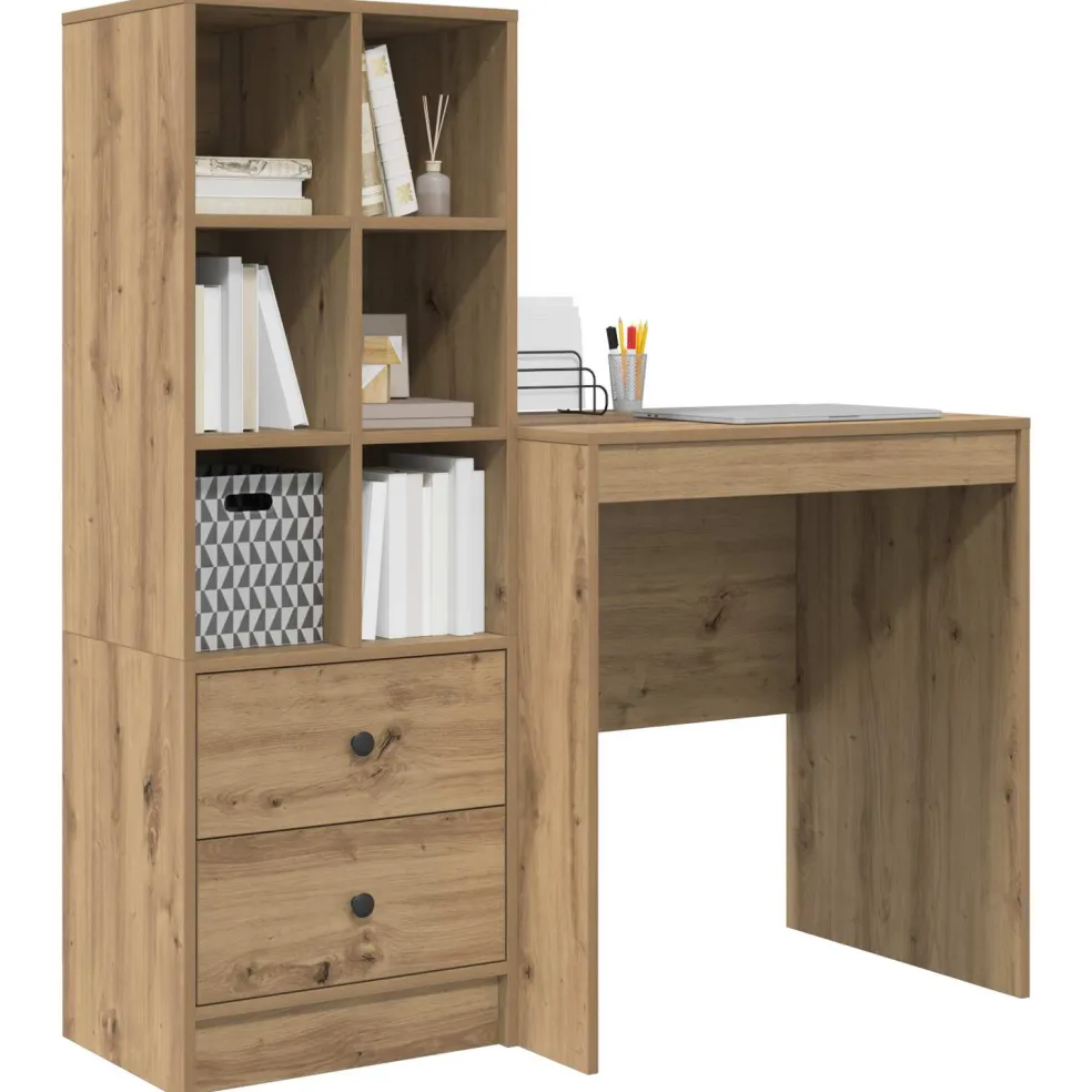 vidaXL Bureau Artisan Eiken 115,5 x 50 x 127 cm 2 st