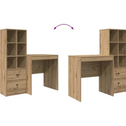 vidaXL Bureau Artisan Eiken 115,5 x 50 x 127 cm 2 st