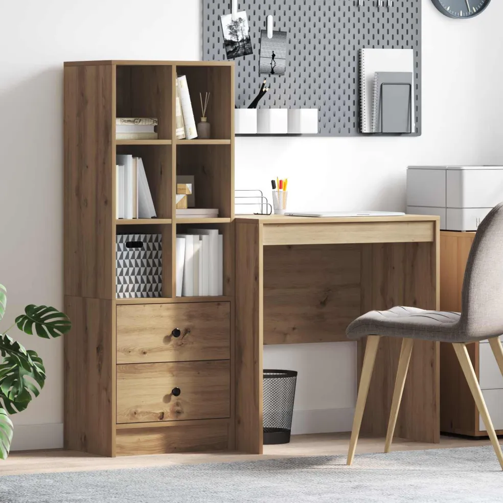 vidaXL Bureau Artisan Eiken 115,5 x 50 x 127 cm 2 st