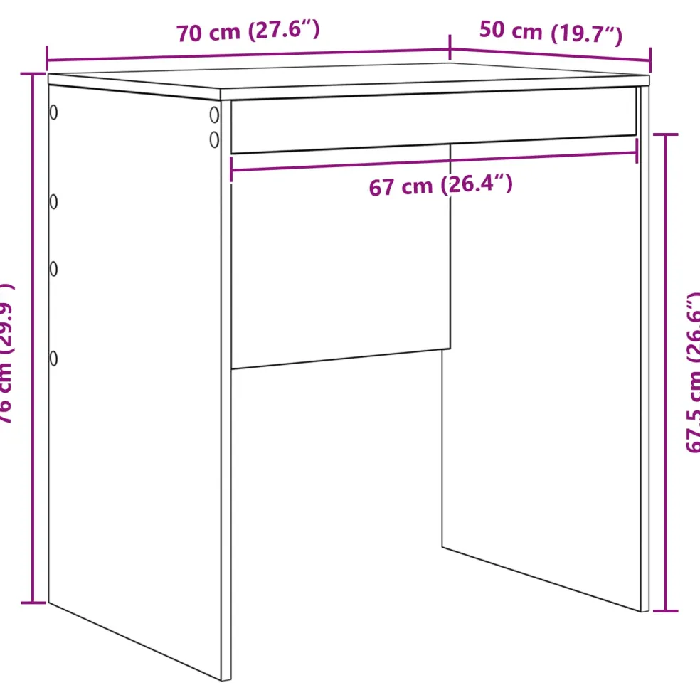 vidaXL Bureau Artisan Eiken 115,5 x 50 x 127 cm 2 st