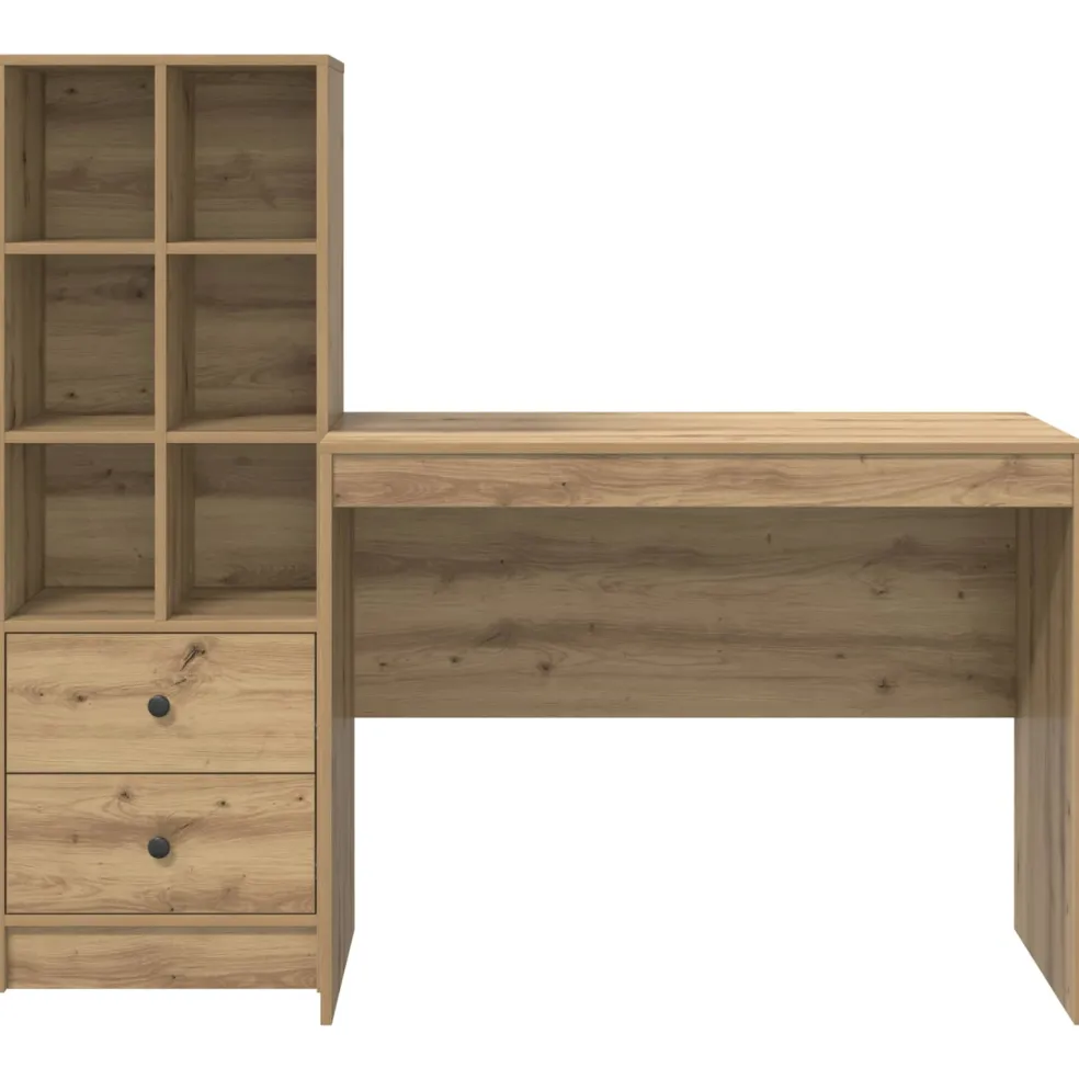 vidaXL Bureau Artisan Eiken 145.5 x 50 x 127 cm 2 st