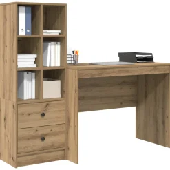 vidaXL Bureau Artisan Eiken 145.5 x 50 x 127 cm 2 st