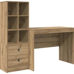 vidaXL Bureau Artisan Eiken 145.5 x 50 x 127 cm 2 st