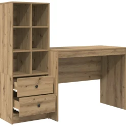 vidaXL Bureau Artisan Eiken 145.5 x 50 x 127 cm 2 st