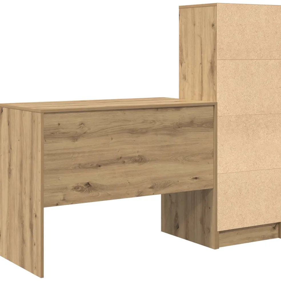 vidaXL Bureau Artisan Eiken 145.5 x 50 x 127 cm 2 st