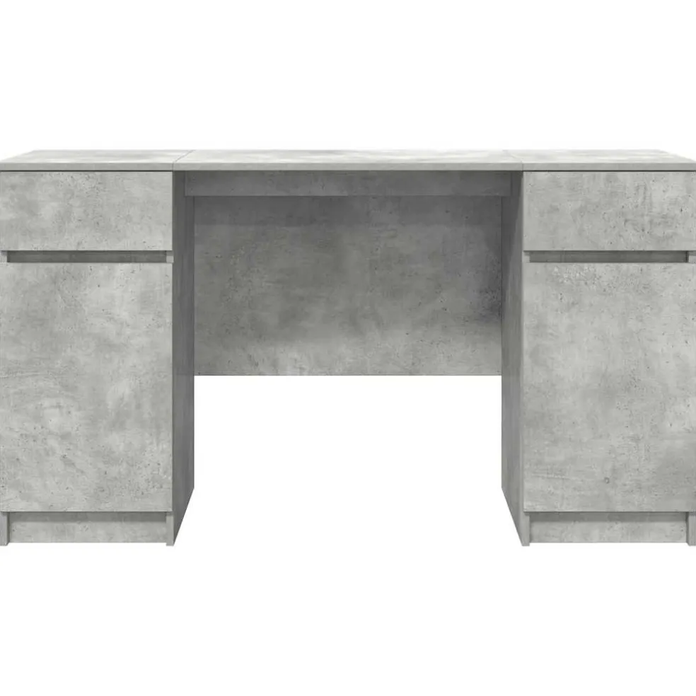 vidaXL Bureau Betongrijs Bewerkt hout 140 x 49 x 76 cm