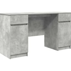vidaXL Bureau Betongrijs Bewerkt hout 140 x 49 x 76 cm