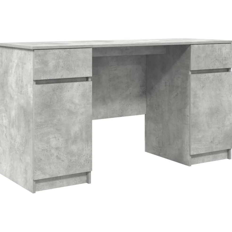 vidaXL Bureau Betongrijs Bewerkt hout 140 x 49 x 76 cm