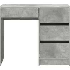 vidaXL Bureau Beton Grijs Bewerkt hout 90 x 37,5 x 75 cm