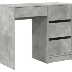 vidaXL Bureau Beton Grijs Bewerkt hout 90 x 37,5 x 75 cm