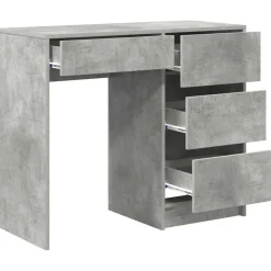 vidaXL Bureau Beton Grijs Bewerkt hout 90 x 37,5 x 75 cm