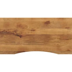 vidaXL Bureaublad met ronding 120x50x2,5 cm massief ruw mangohout