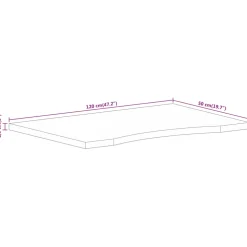 vidaXL Bureaublad met ronding 120x50x2,5 cm massief ruw mangohout