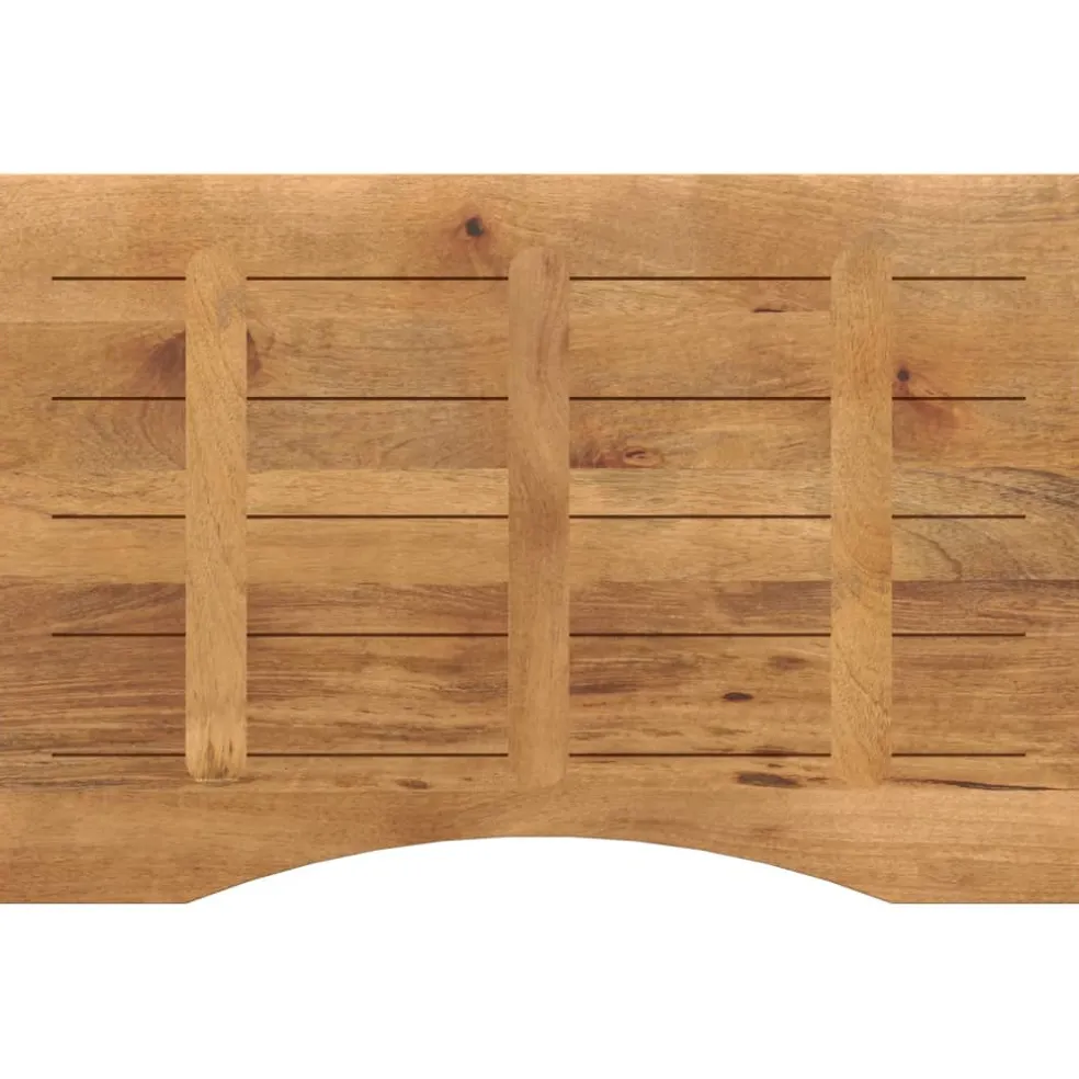 vidaXL Bureaublad met ronding 100x50x2,5 cm massief ruw mangohout