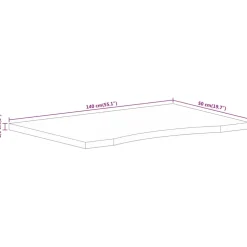 vidaXL Bureaublad met ronding 140x50x2,5 cm massief ruw mangohout