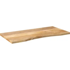 vidaXL Bureaublad met ronding 140x50x2,5 cm massief ruw mangohout