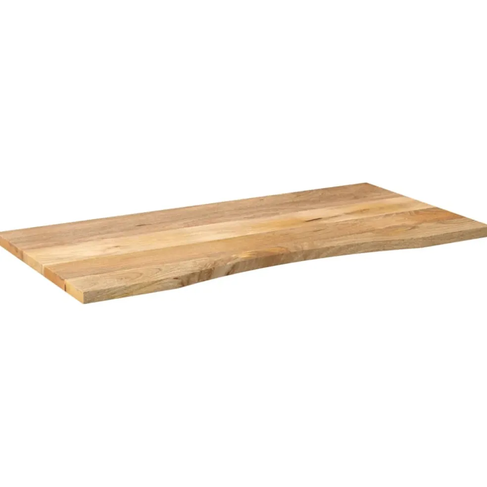 vidaXL Bureaublad met ronding 160x50x2,5 cm massief ruw mangohout