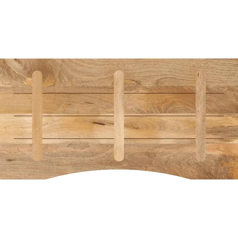 vidaXL Bureaublad met ronding 160x50x2,5 cm massief ruw mangohout