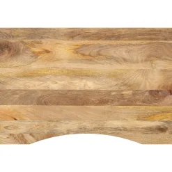 vidaXL Bureaublad met ronding 100x50x2,5 cm massief ruw mangohout