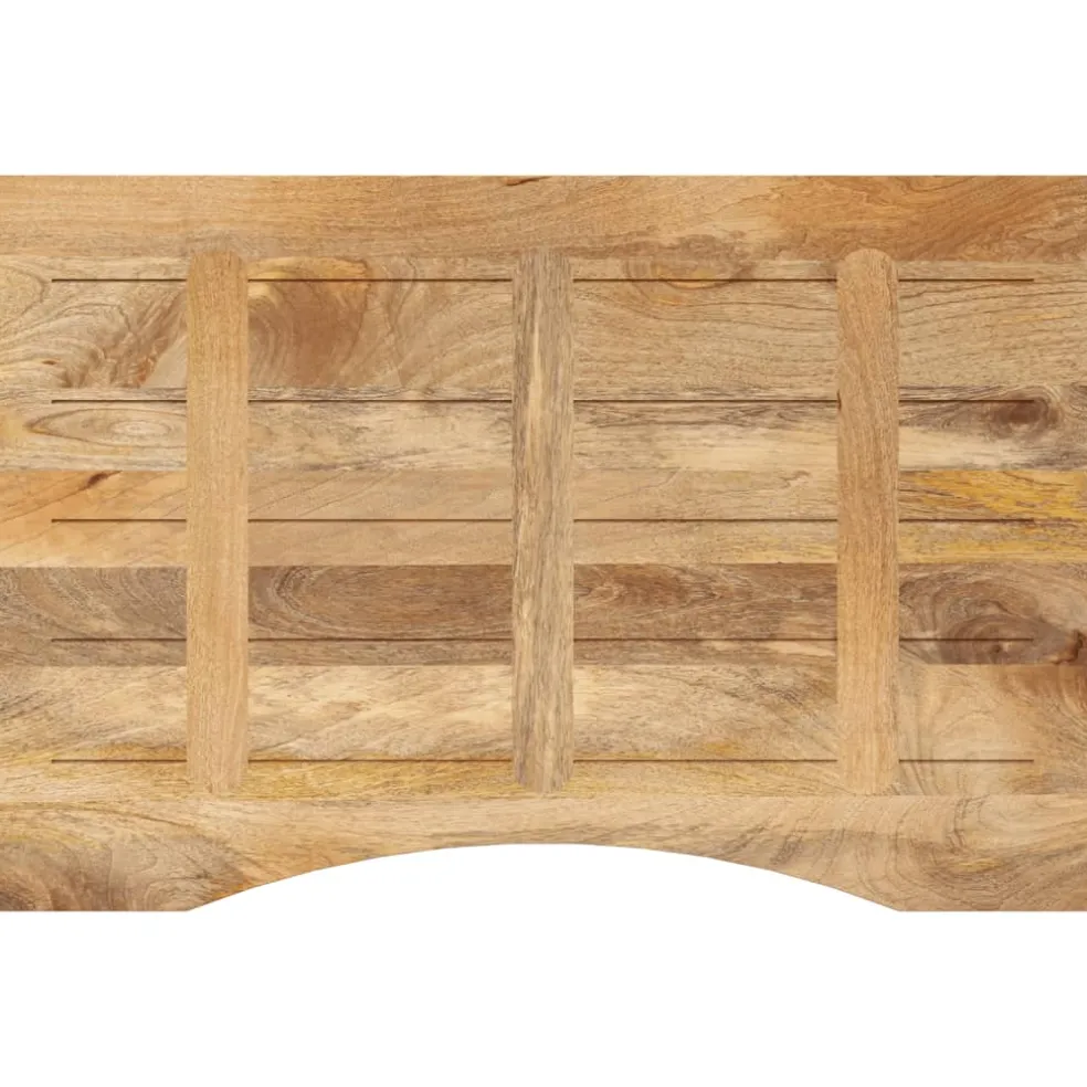 vidaXL Bureaublad met ronding 100x50x2,5 cm massief ruw mangohout