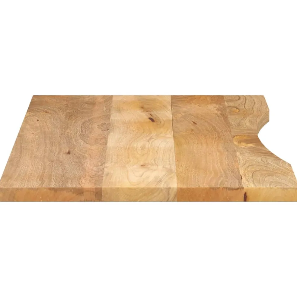 vidaXL Bureaublad met ronding 120x50x2,5 cm massief ruw mangohout