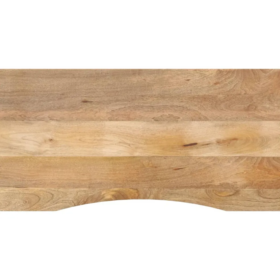 vidaXL Bureaublad met ronding 120x50x2,5 cm massief ruw mangohout
