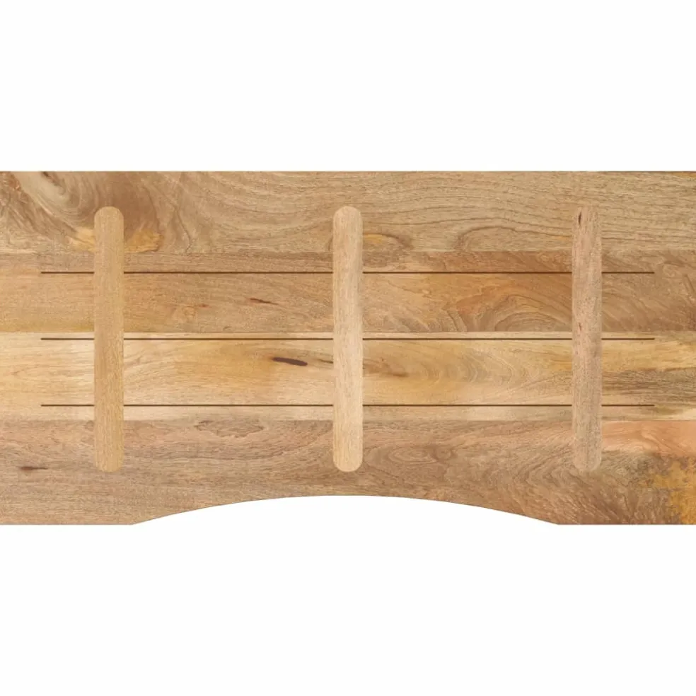vidaXL Bureaublad met ronding 140x60x2,5 cm massief ruw mangohout