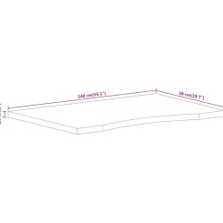 vidaXL Bureaublad met ronding 140x50x2,5 cm massief ruw mangohout