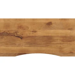 vidaXL Bureaublad met ronding 140x50x2,5 cm massief ruw mangohout