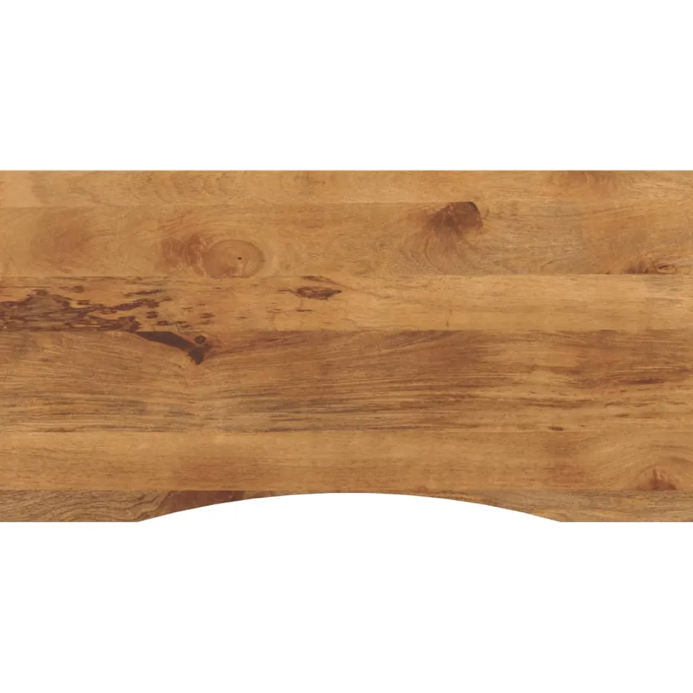 vidaXL Bureaublad met ronding 140x50x2,5 cm massief ruw mangohout
