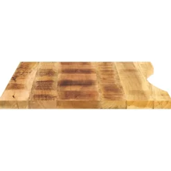 vidaXL Bureaublad met ronding 90x50x2,5 cm massief ruw mangohout