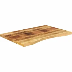vidaXL Bureaublad met ronding 90x50x2,5 cm massief ruw mangohout
