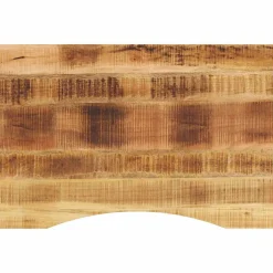 vidaXL Bureaublad met ronding 90x50x2,5 cm massief ruw mangohout