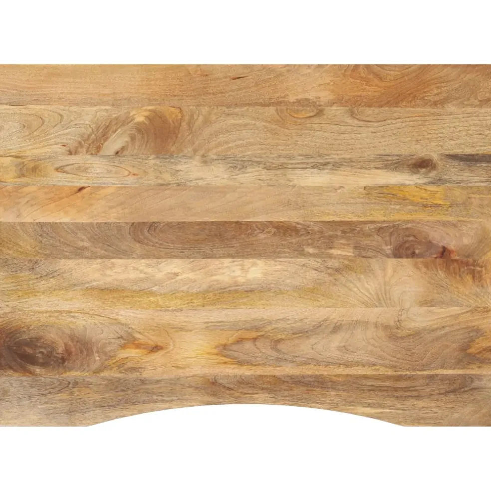 vidaXL Bureaublad met ronding 110x80x2,5 cm massief ruw mangohout