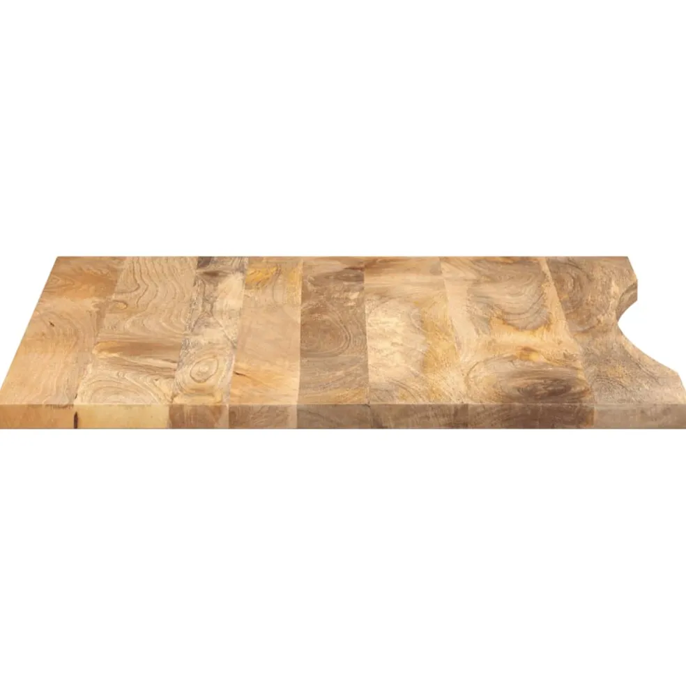 vidaXL Bureaublad met ronding 110x80x2,5 cm massief ruw mangohout