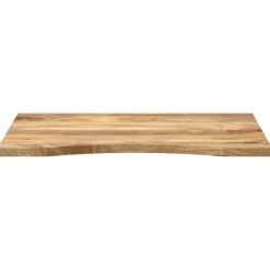 vidaXL Bureaublad met ronding 90x60x2,5 cm massief ruw mangohout