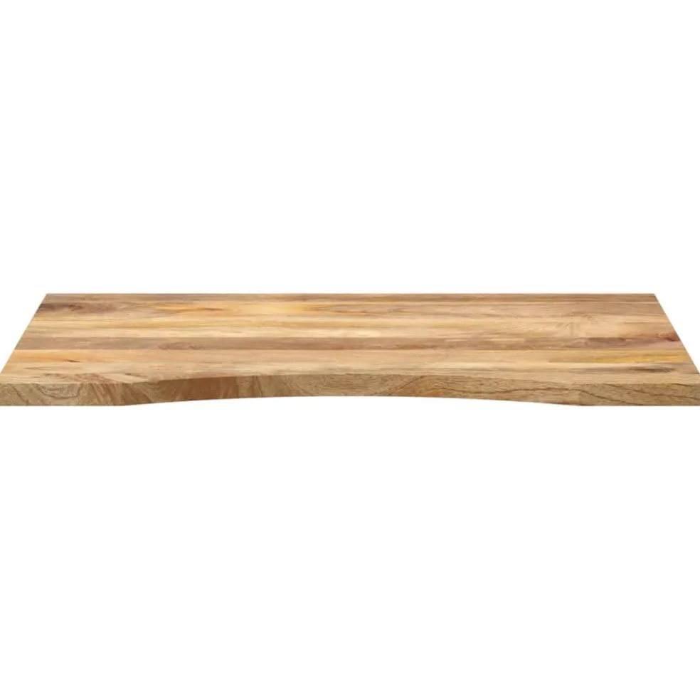 vidaXL Bureaublad met ronding 90x60x2,5 cm massief ruw mangohout