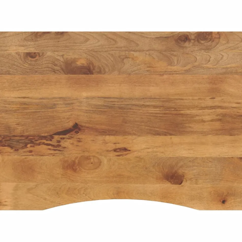 vidaXL Bureaublad met ronding 100x80x2,5 cm massief ruw mangohout