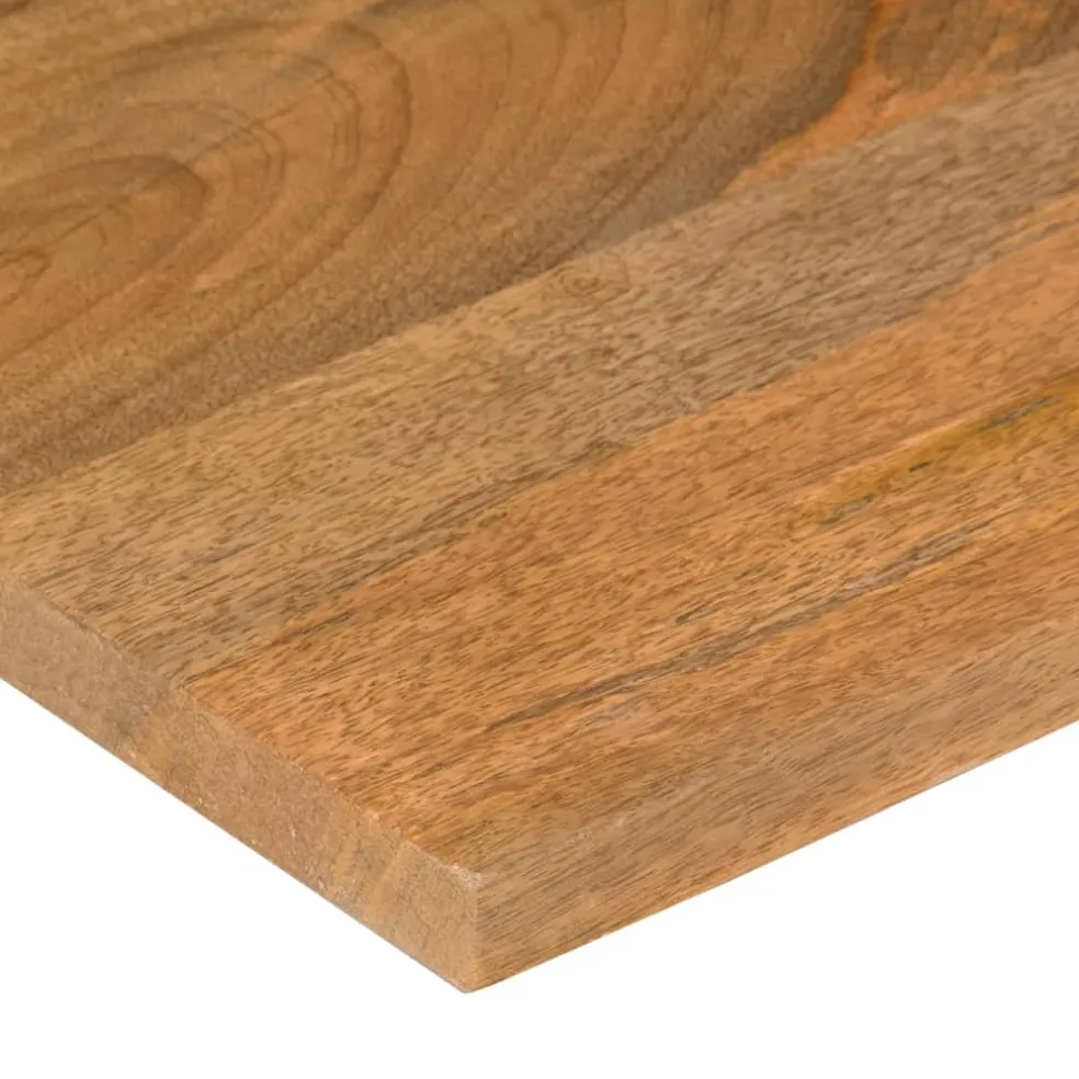 vidaXL Bureaublad met ronding 100x80x2,5 cm massief ruw mangohout