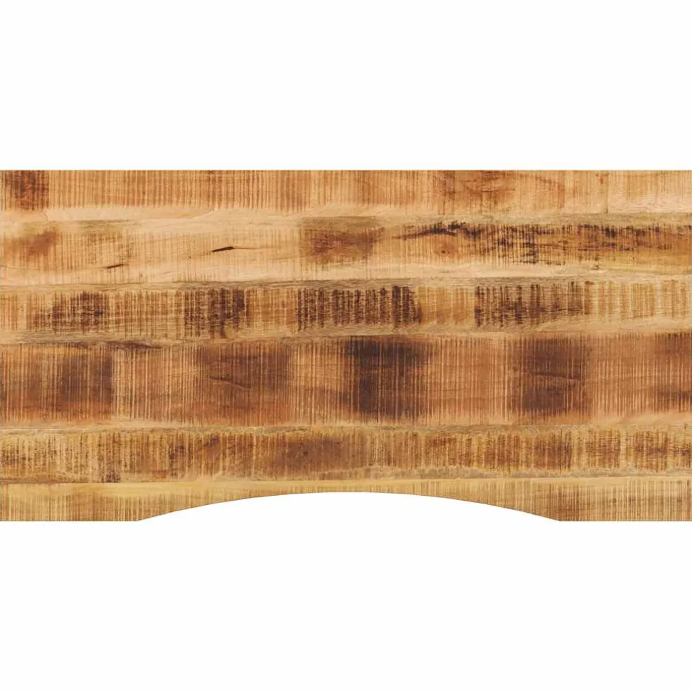 vidaXL Bureaublad met ronding 120x50x2,5 cm massief ruw mangohout