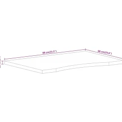 vidaXL Bureaublad met ronding 80x60x2,5 cm massief ruw mangohout
