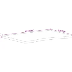 vidaXL Bureaublad met ronding 100x60x2,5 cm massief ruw mangohout