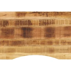 vidaXL Bureaublad met ronding 100x60x2,5 cm massief ruw mangohout