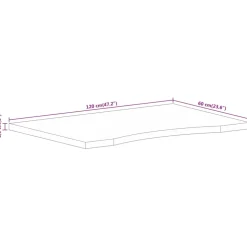 vidaXL Bureaublad met ronding 120x60x2,5 cm massief ruw mangohout