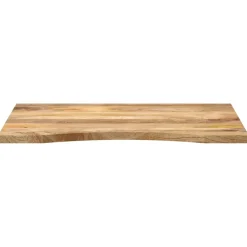 vidaXL Bureaublad met ronding 100x60x2,5 cm massief ruw mangohout
