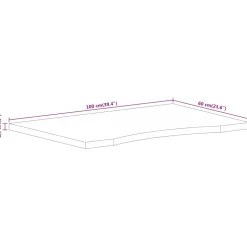 vidaXL Bureaublad met ronding 100x60x2,5 cm massief ruw mangohout