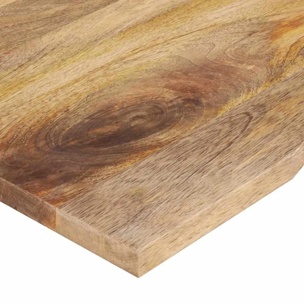 vidaXL Bureaublad met ronding 100x60x2,5 cm massief ruw mangohout